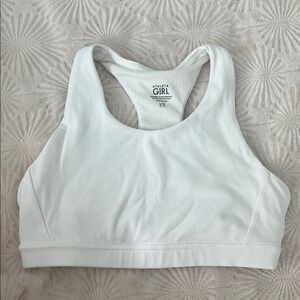 Athleta White Racerback Sports Bra Moisture-Wicking